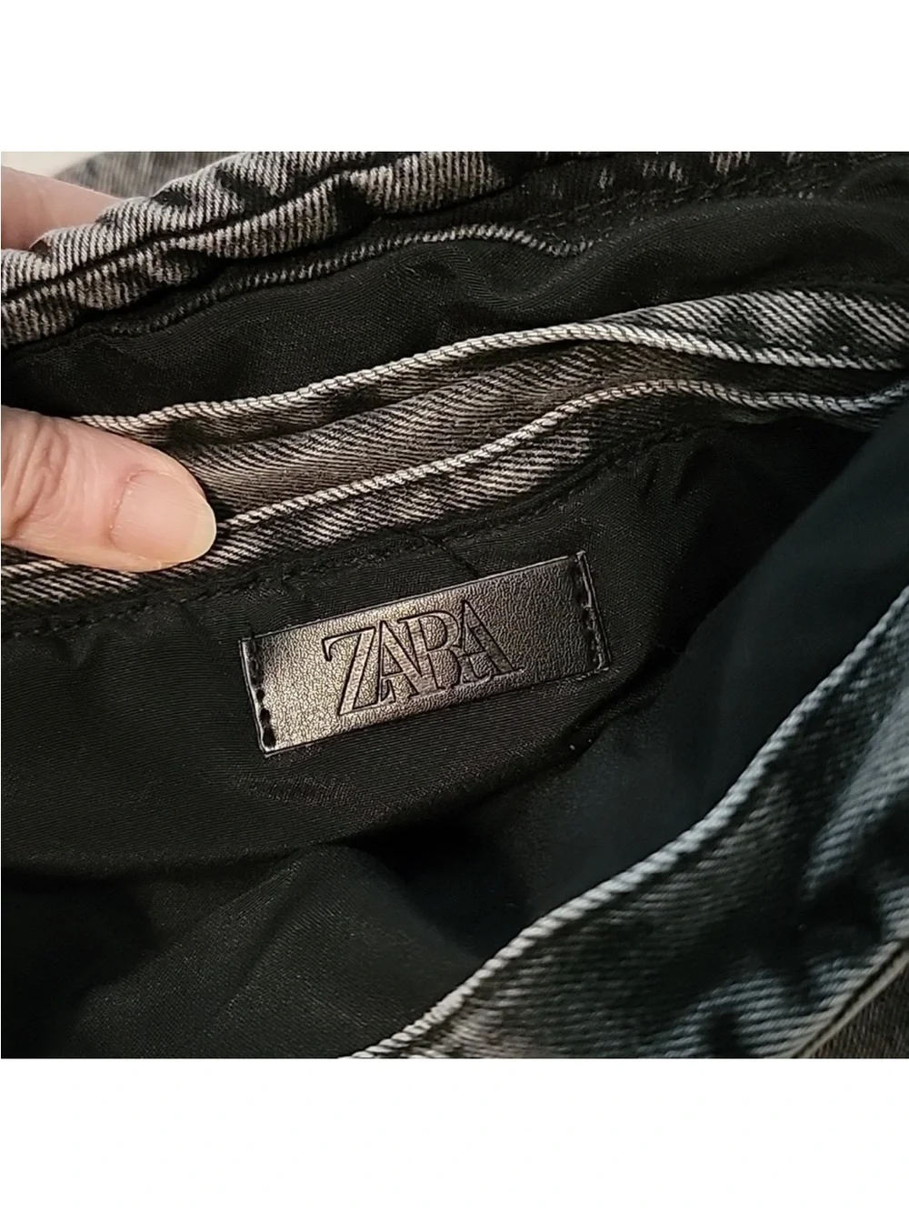 Zara quilted denim shoulder bag